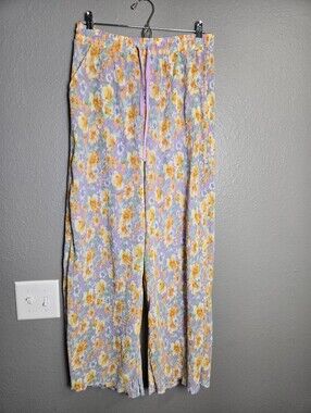 Polagram Purple Floral Pleated Pants Size Small